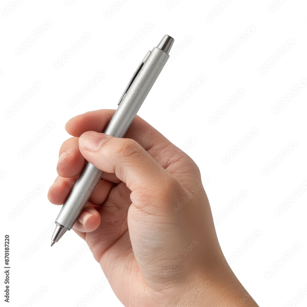 Hand Holding Silver Pen Hand Holding Silver Pen
