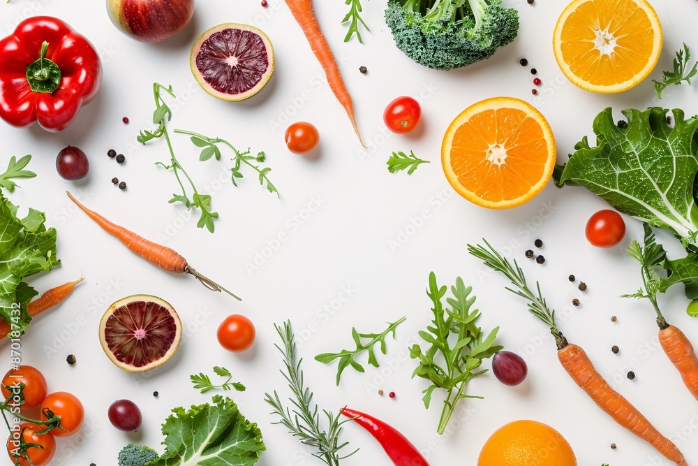 a group of fruits and vegetables a group of fruits and vegetables