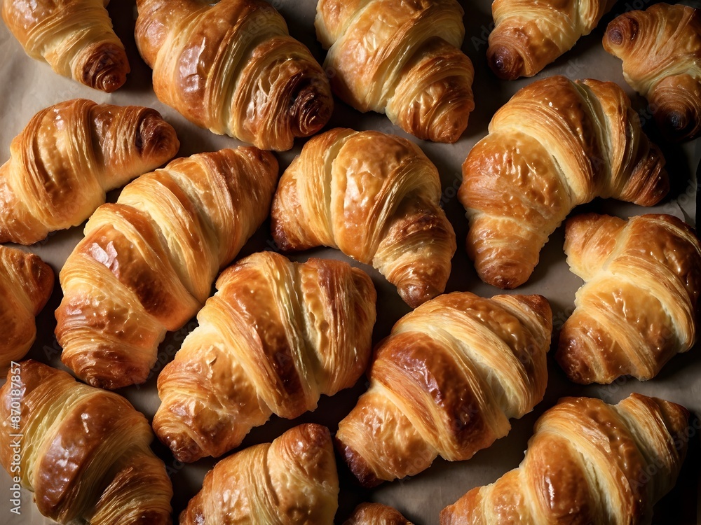croissants on a wooden table croissants on a wooden table