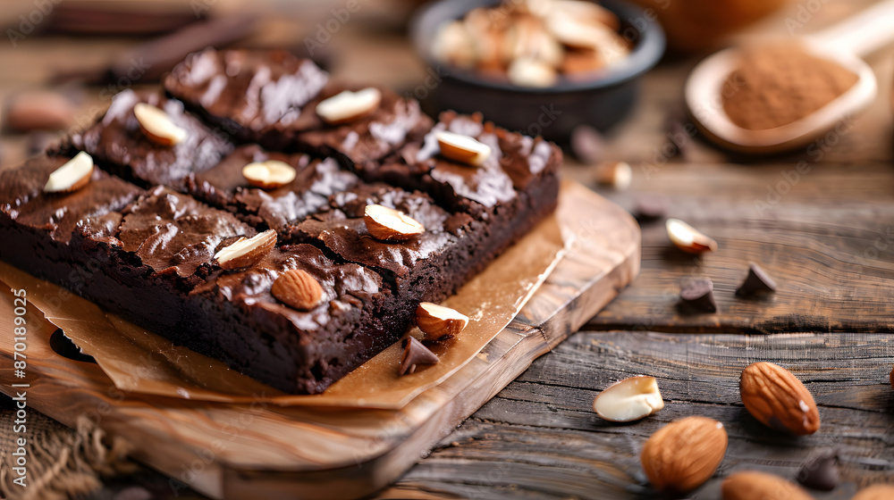 Fudgy brownies with nuts and salted caramel. Fudgy brownies with nuts and salted caramel.