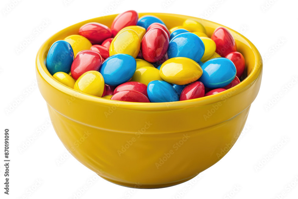 Colorful candies in a bowl isolated on transparent background Colorful candies in a bowl isolated on transparent background