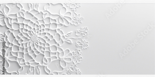 Islamic background with white Arabian pattern craft with copy space