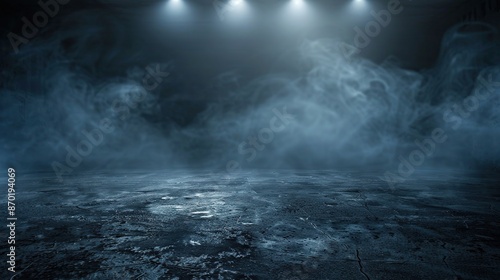 Dark and Moody Background with Fog and Lights