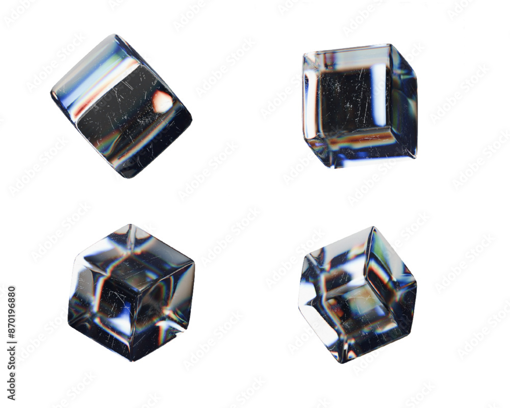 3d crystal glass shapes with refraction Render transparent glass rotate figure with overlay dispersion light, rainbow gradient 3d crystal glass shapes with refraction Render transparent glass rotate figure with overlay dispersion light, rainbow gradient