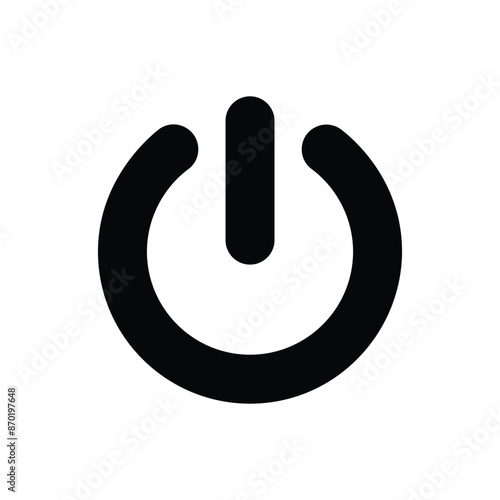 power button icon with white background vector stock illustration