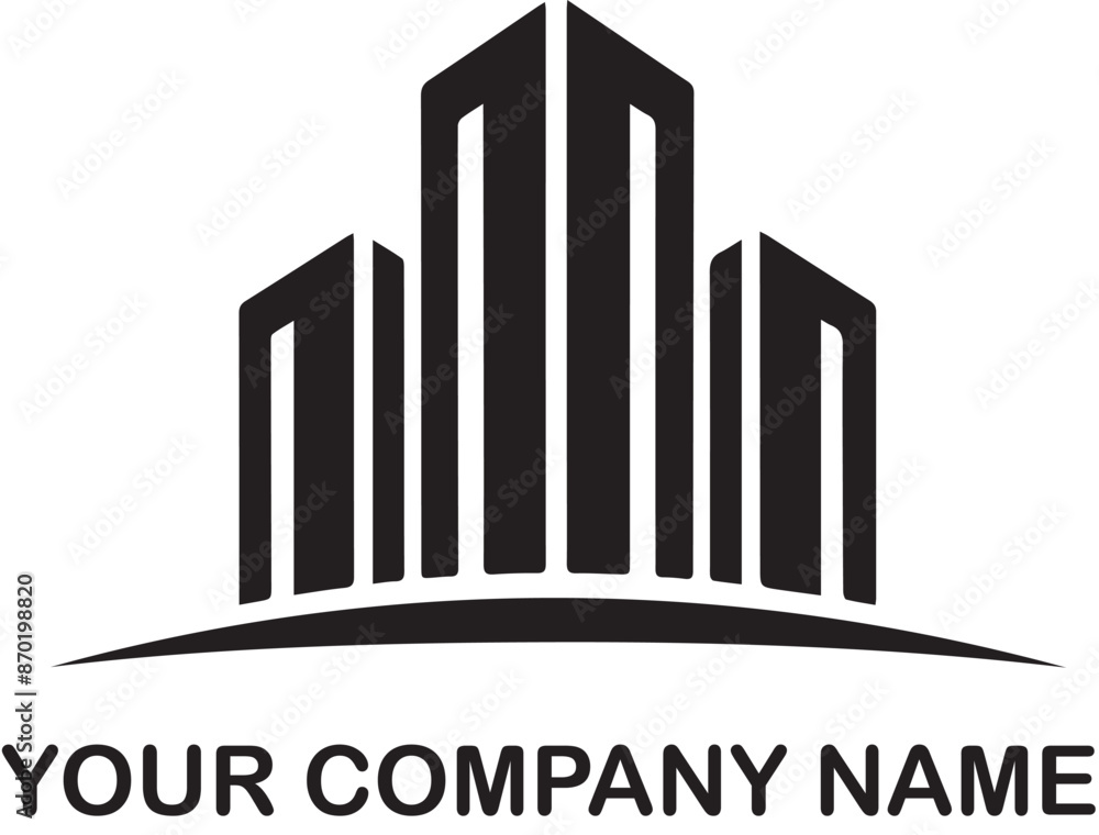 Fototapeta premium House real estate logo template. Home with window and building roof. Property and realty illustration