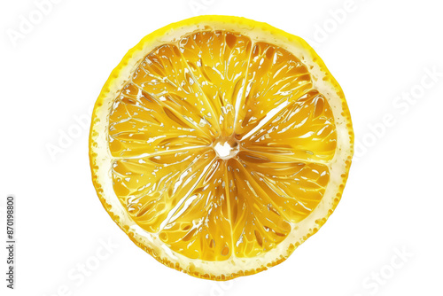 Lemon slice isolated on transparent background