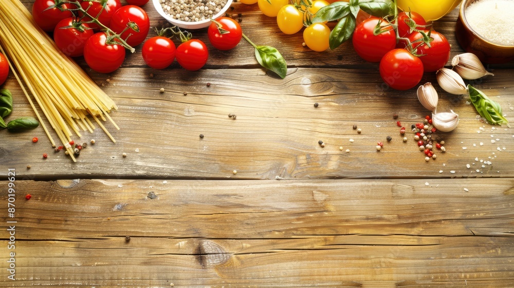 Culinary Background With Traditional Ingredients Of Italian Cuisine Culinary Background With Traditional Ingredients Of Italian Cuisine