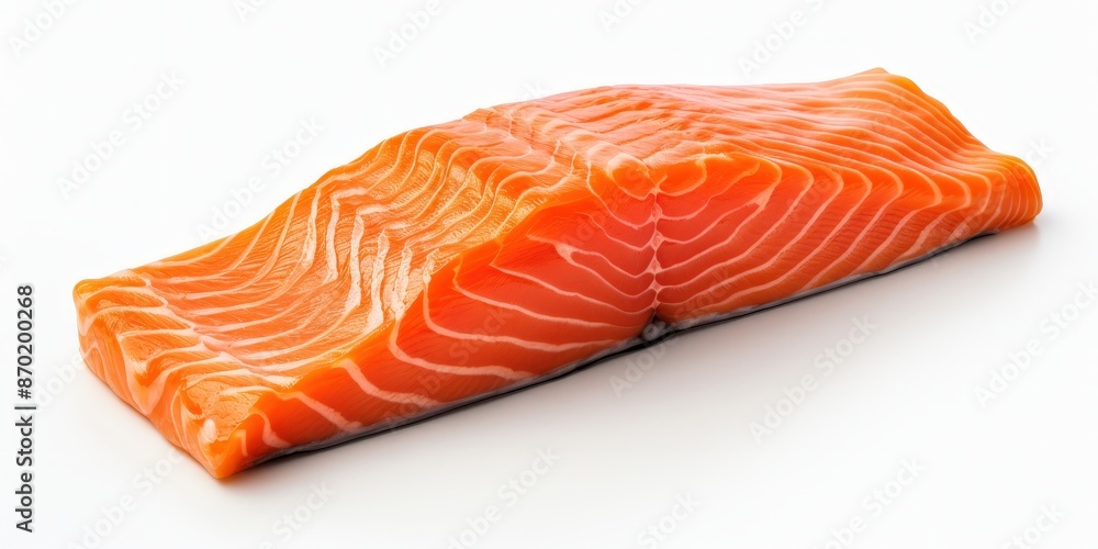 Fresh Salmon Fillet on White Background Fresh Salmon Fillet on White Background