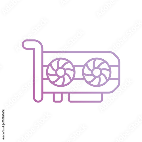 graphic card icon with white background vector stock illustration