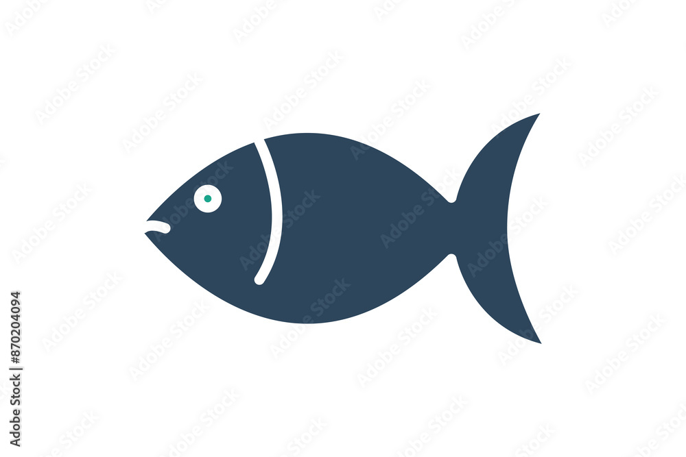 Fish icon. icon related to Omega 3, healthy fats or protein source. solid icon style. nutrition elements vector illustration Fish icon. icon related to Omega 3, healthy fats or protein source. solid icon style. nutrition elements vector illustration