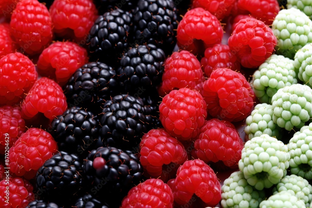 A Colorful Array of Raspberries and Blackberries A Colorful Array of Raspberries and Blackberries