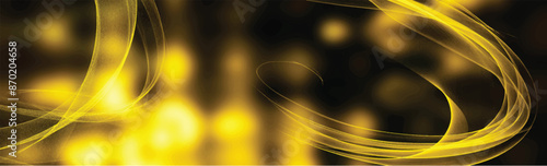 Bright golden glow flux effect wave background. Design template vector illustration. Panoramic image	