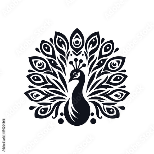 Majestic Peacock Silhouette Illustration
