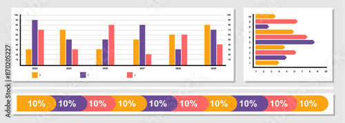 Infographic dashboard template. Simple design of interface, admin panel with graphs, chart diagrams. infographic data presentation.