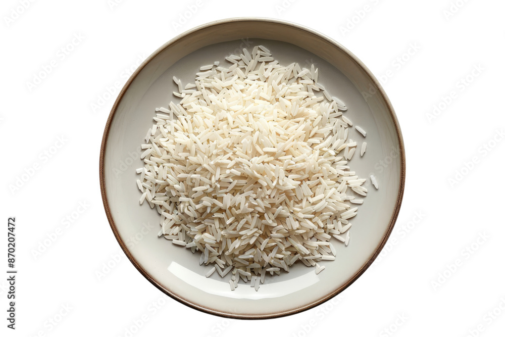 Rice in a plate isolated on transparent background Rice in a plate isolated on transparent background