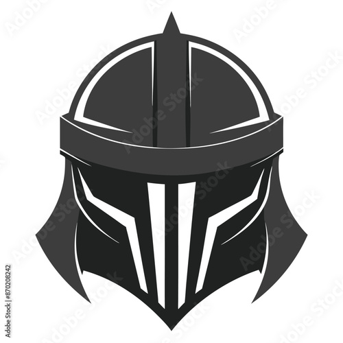 spartan helmet silhouette vector art