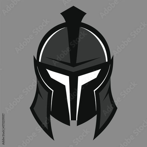 spartan helmet silhouette vector art