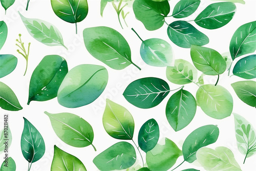 seamless pattern with green leaves