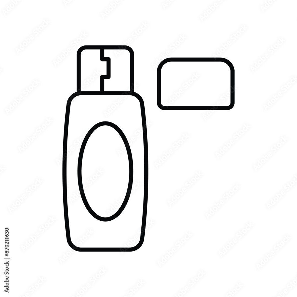 USB icon with white background vector stock illustration USB icon with white background vector stock illustration