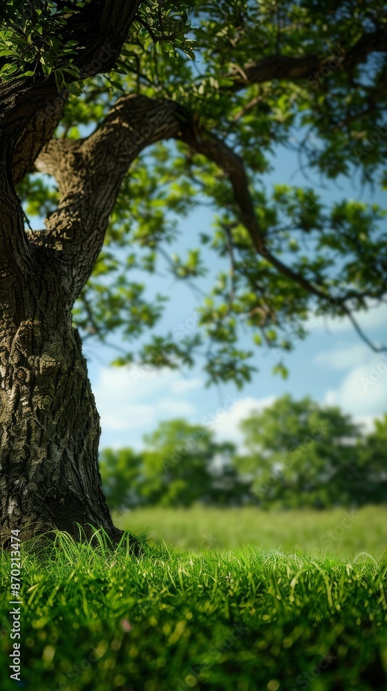 Fototapeta premium Background of Nature. A Lush Oak Tree
