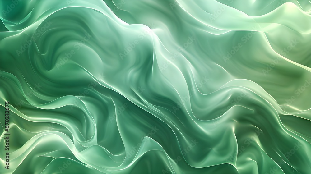 Fototapeta premium Abstract Green Wavy Pattern.