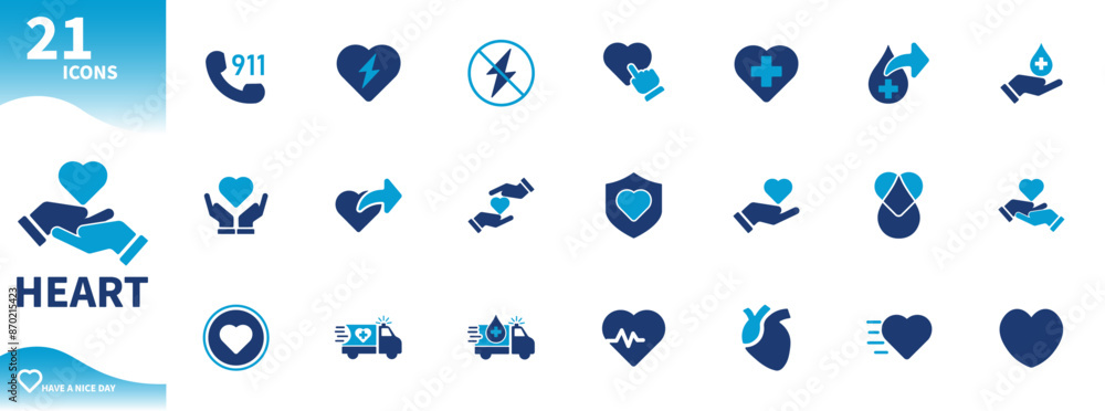 Heart icon. Set of icons of medical, health, blood drops, blood donation, love. Solid vector icons Heart icon. Set of icons of medical, health, blood drops, blood donation, love. Solid vector icons
