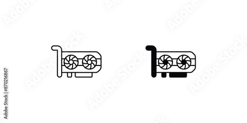 graphic card icon with white background vector stock illustration