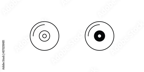 disc icon with white background vector stock illustration