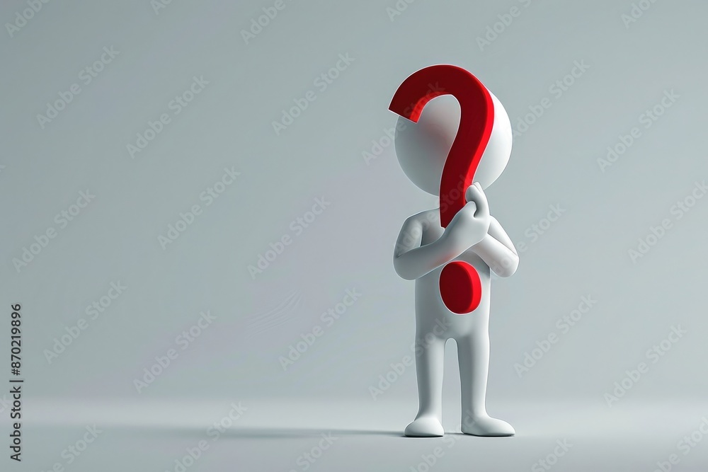 3d human with a red question mark 3d human with a red question mark