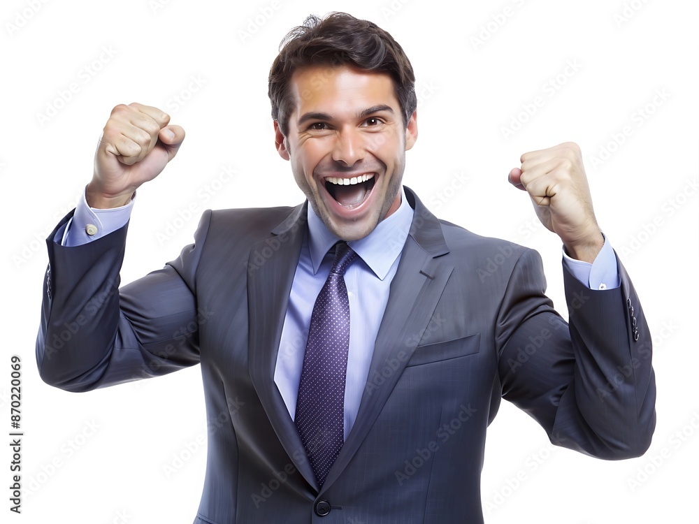 Excited Businessman Celebrating Success. Excited Businessman Celebrating Success.