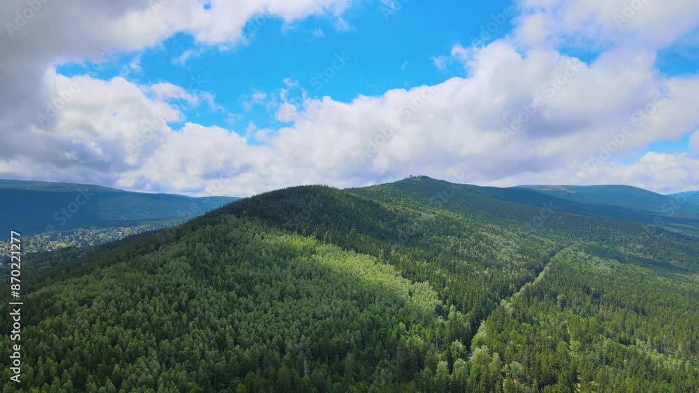 Summer Saastal Saas-Fee Switzerland aerial photography drone mountain larch forest coniferous top clouds Swiss Alps mountain peaks valley drone movement Summer Saastal Saas-Fee Switzerland aerial photography drone mountain larch forest coniferous top clouds Swiss Alps mountain peaks valley drone movement