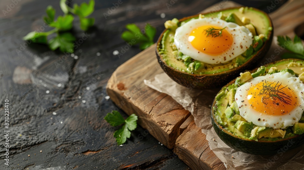 Healthy Breakfast: Avocado Stuffed With Eggs, A Nutritious And Filling Meal Healthy Breakfast: Avocado Stuffed With Eggs, A Nutritious And Filling Meal