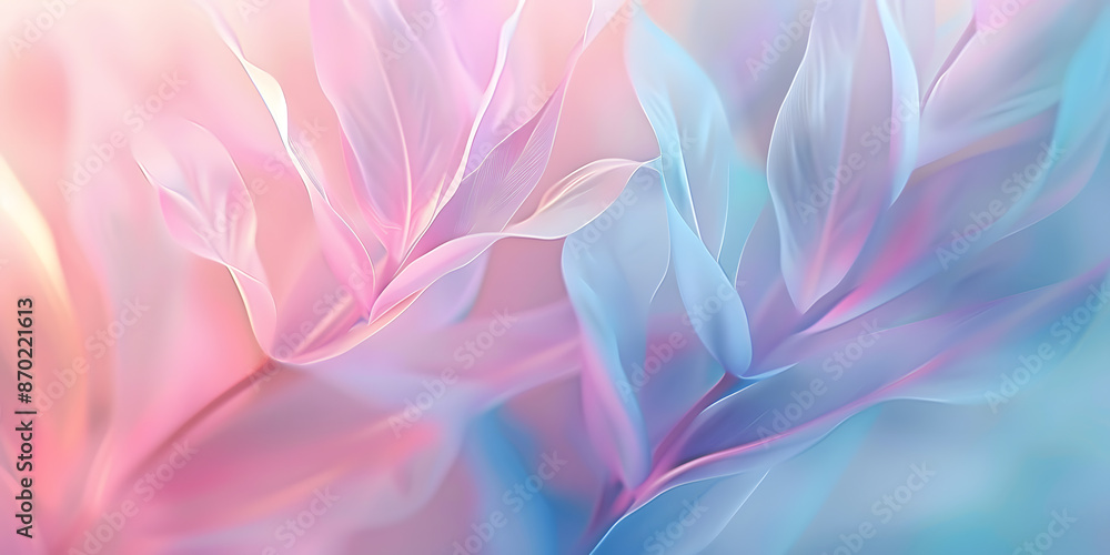 Abstract pastel leaves with a soft and gentle gradient, creating a delicate and artistic background Abstract pastel leaves with a soft and gentle gradient, creating a delicate and artistic background