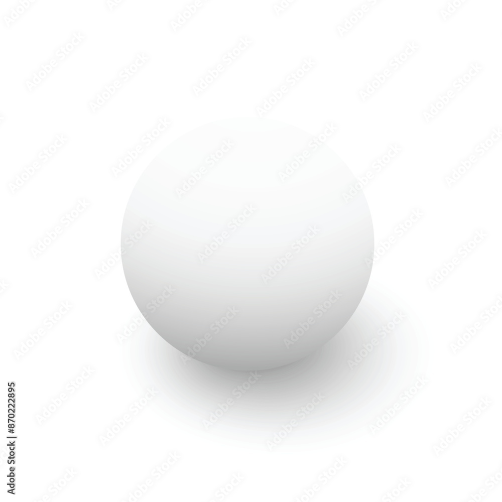 3D white sphere with subtle soft shadow. Vector 3D white sphere with subtle soft shadow. Vector