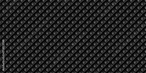 Dark black Geometric grid Carbon fiber background Modern dark abstract seamless vector texture