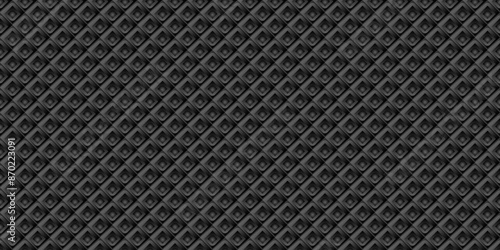 Dark black Geometric grid Carbon fiber background Modern dark abstract seamless vector texture