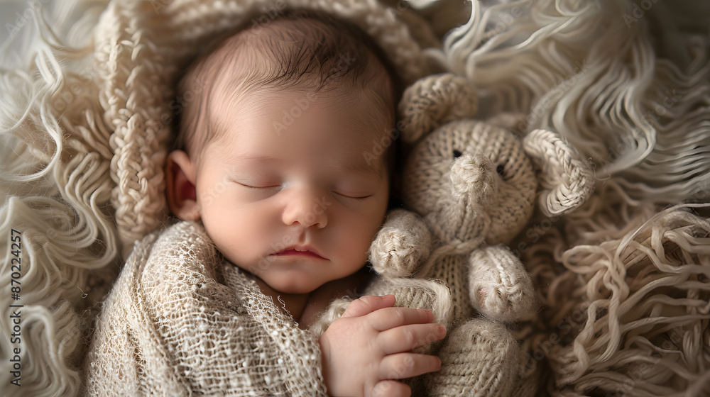 A beautiful newborn baby in soft comfortable clothes. AI Generated A beautiful newborn baby in soft comfortable clothes. AI Generated