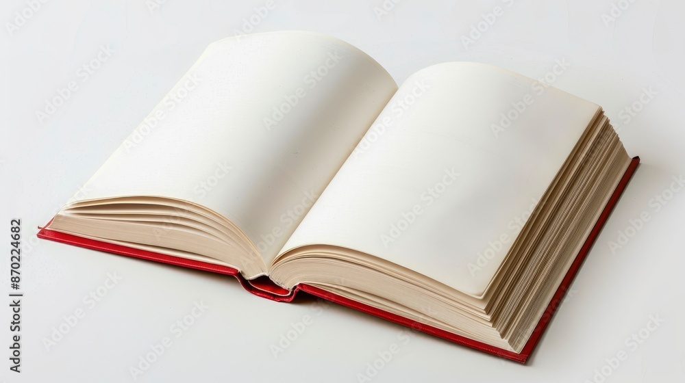 Notebook Or Book With Empty Pages On A White Background, Ready For Recipe Notes Notebook Or Book With Empty Pages On A White Background, Ready For Recipe Notes