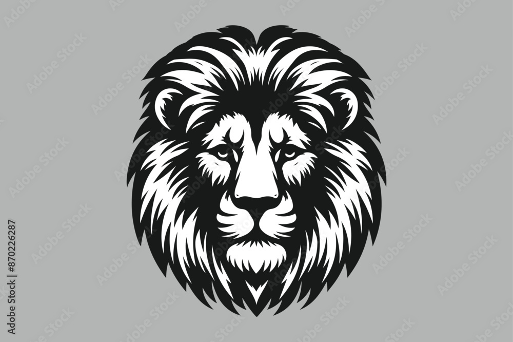Fototapeta premium Lion Face Vector Art & Illustration