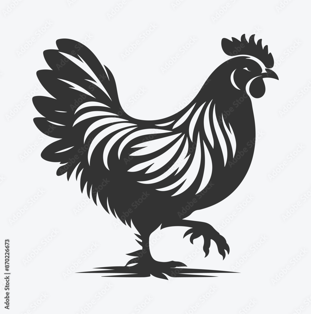 Graceful Hen Silhouette, Ideal for Art, Design, and Crafts