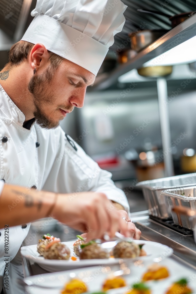 Professional Photography of a chef tasting food in the kitchen. Highlight the quality control, Generative AI Professional Photography of a chef tasting food in the kitchen. Highlight the quality control, Generative AI