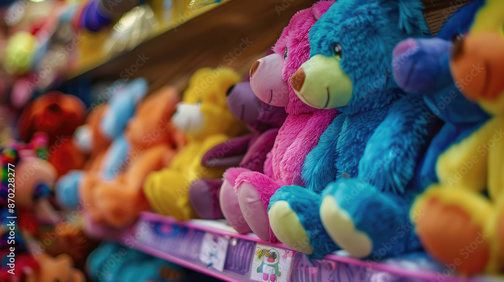 Neatly Arranged Colorful Stuffed Animals Neatly Arranged Colorful Stuffed Animals