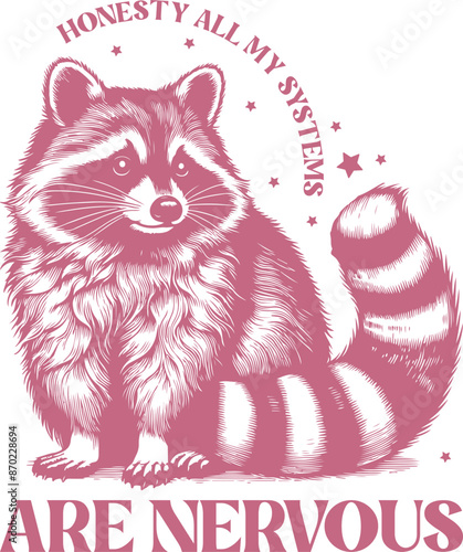 The Funny Cute Raccoon Design photo