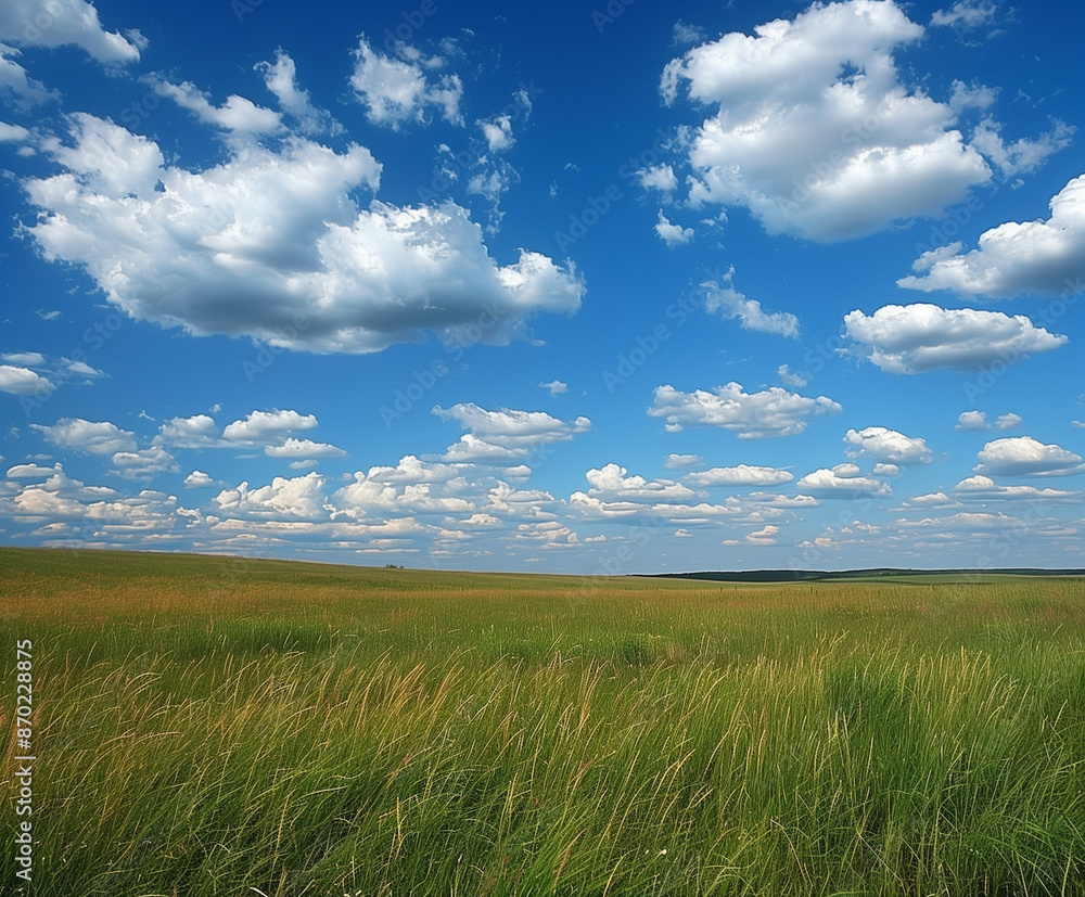 Windswept Prairie Under a Vast Sky: Tall Grasses Dancing in the Breeze Windswept Prairie Under a Vast Sky: Tall Grasses Dancing in the Breeze