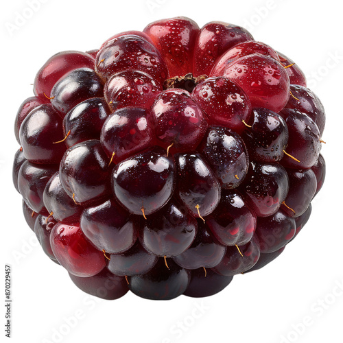 Detailed cutout of a A whole wineberry isolated  photo