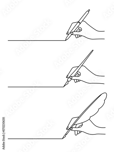 見出しに使えるペンを持つイラスト アイコンセット