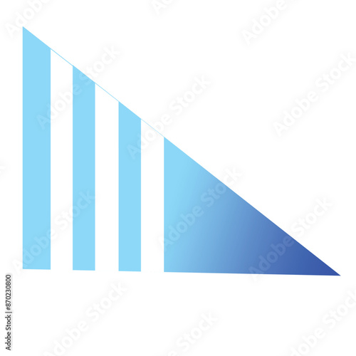 Right triangle logo design in blue gradient blend mode