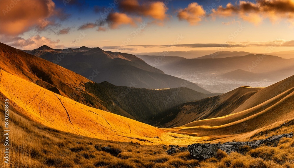 Naklejka premium sunrise in the mountains