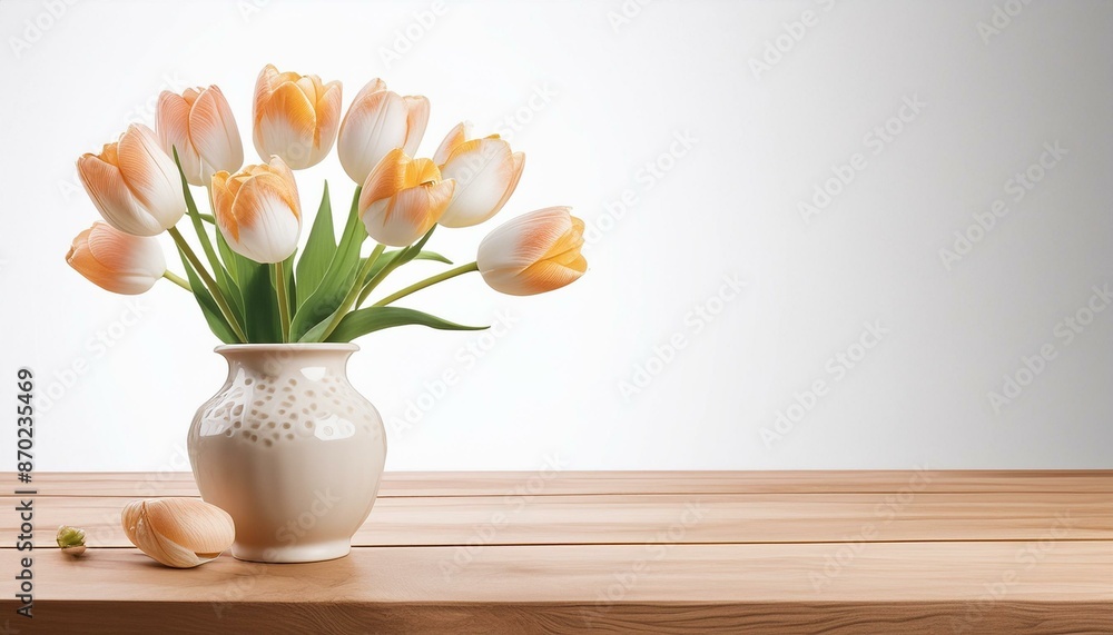florero con tulipanes holandeses sobre mesa de madera y fondo blanco 4 florero con tulipanes holandeses sobre mesa de madera y fondo blanco 4